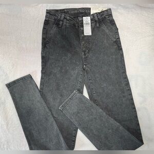 American Eagle Gray Denim Jeans women SIZE 00 NWT